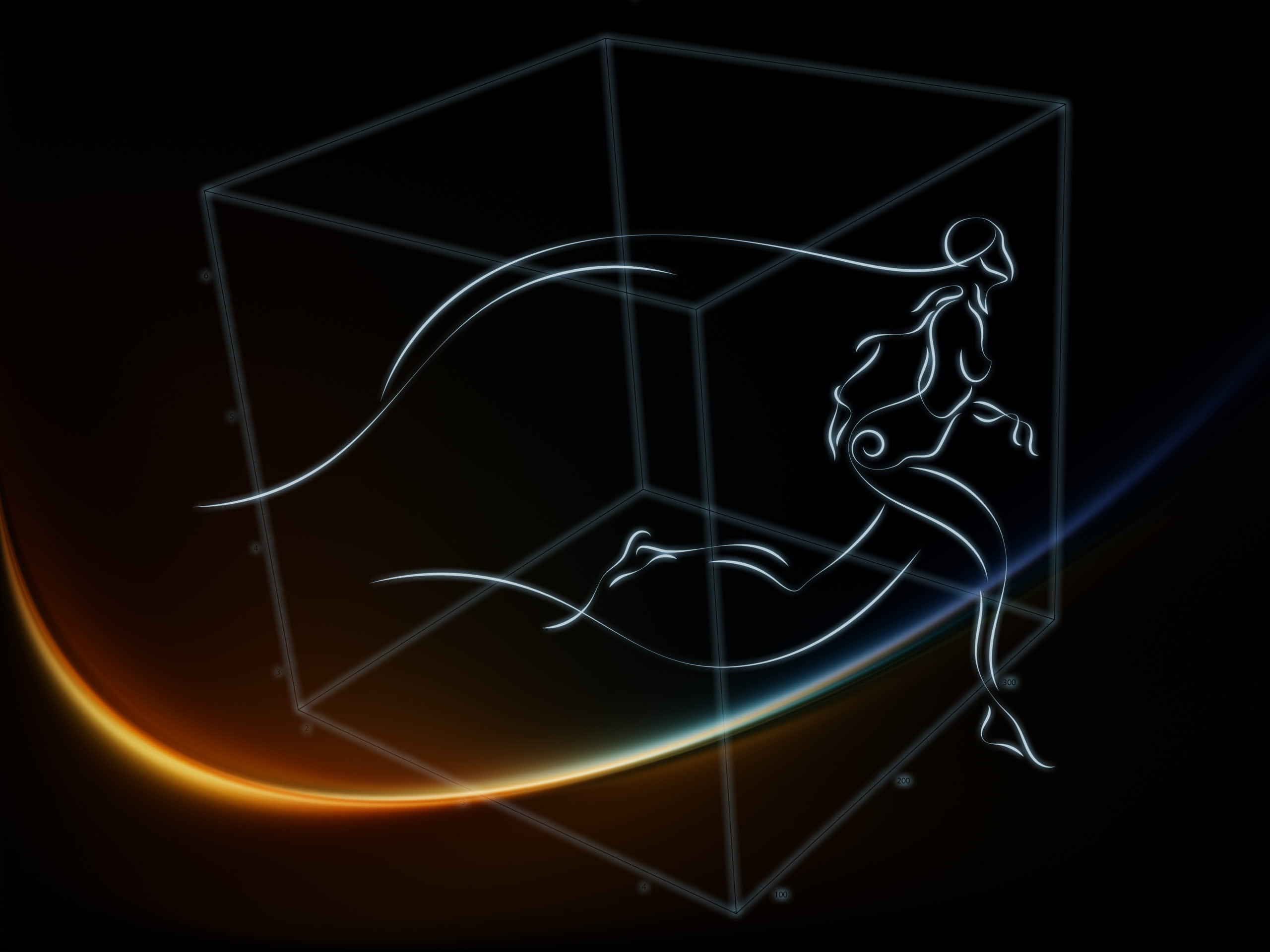 Homme qui sort du cube
